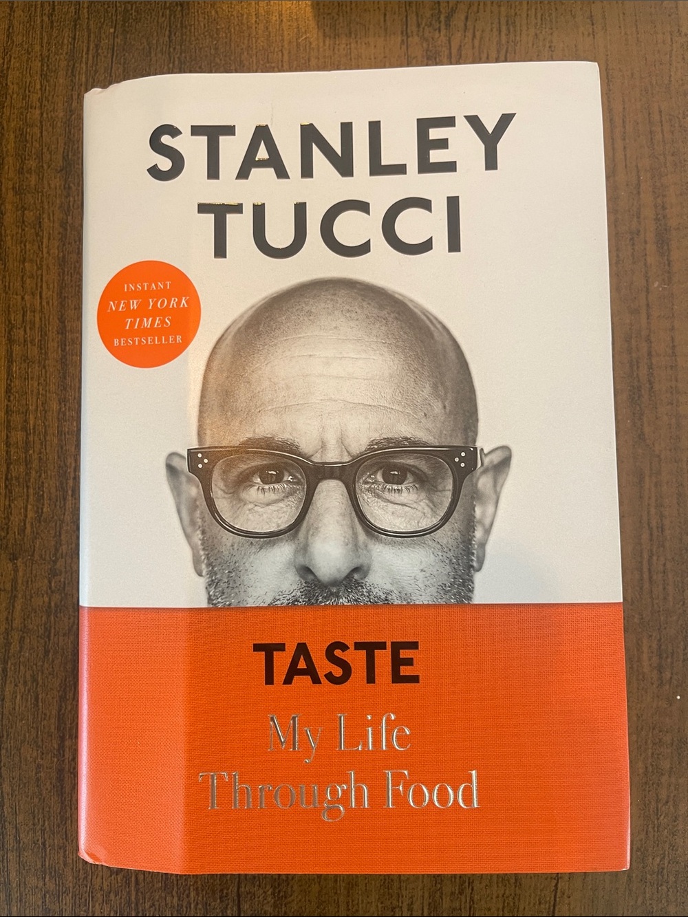 Stanley Tucci "Taste: My Life Through Food" – White & Orange Hardcover